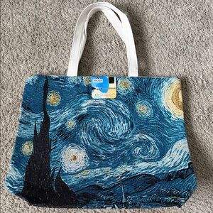 Vincent van Gough canvas/tapestry style lined , zippered bag / tote Brand New